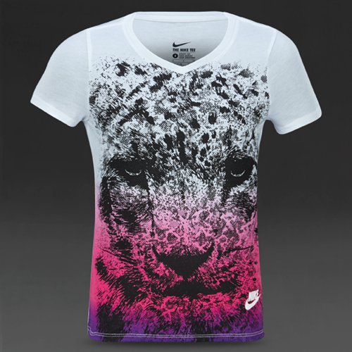 Nike Sportswear Snow Leopard Tee Yth White / Vivid Pink for Girls